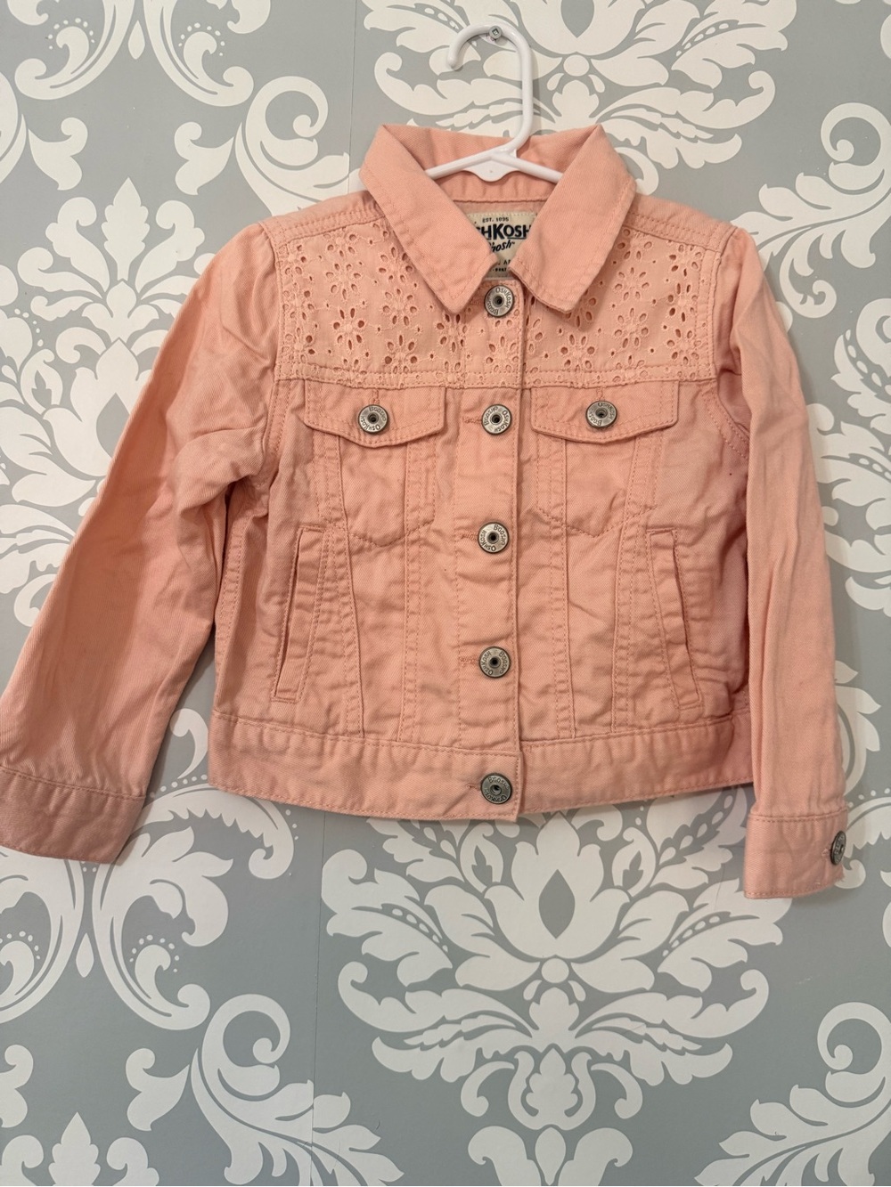💫2/$25 • OshKosh B'gosh Girls' Pink Eyelet Denim Jacket